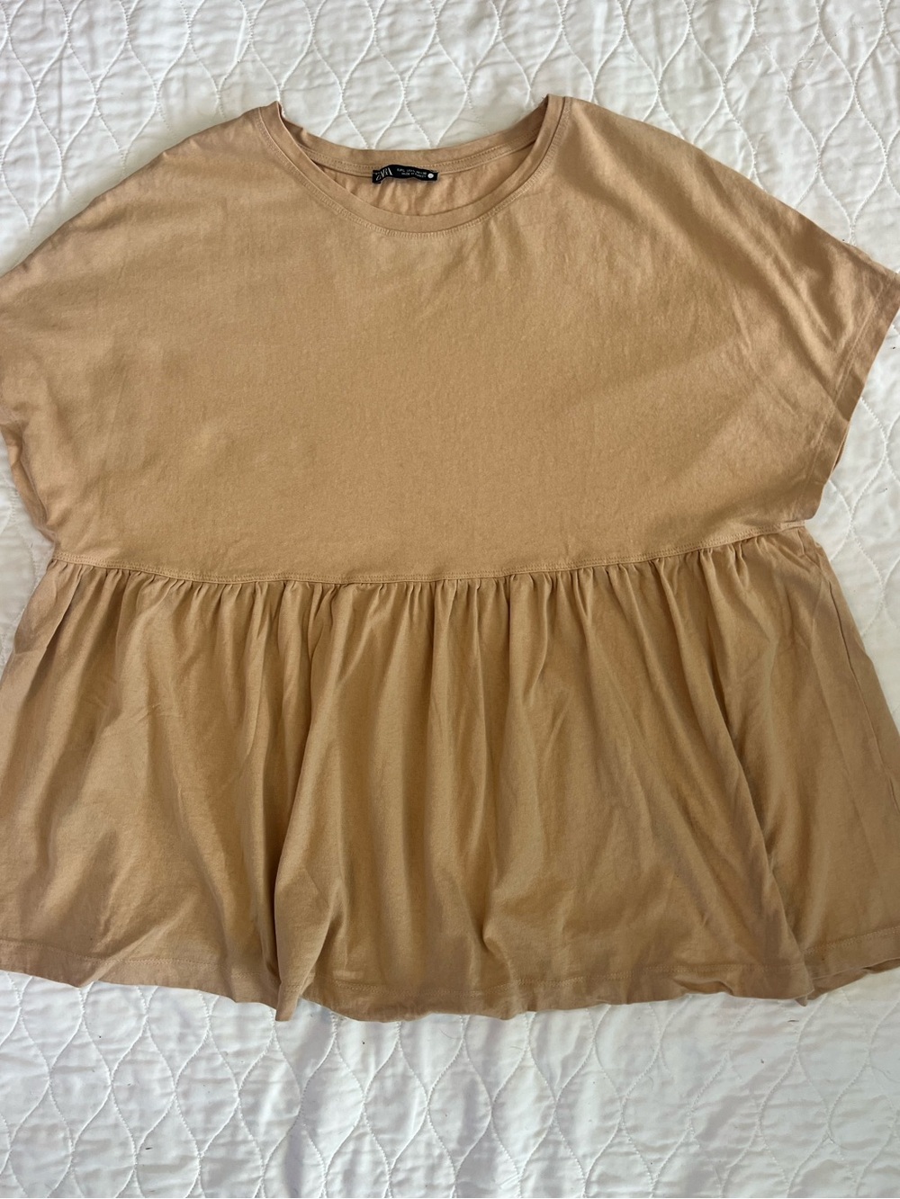 ZARA Peplum Cap Sleeve Tee
